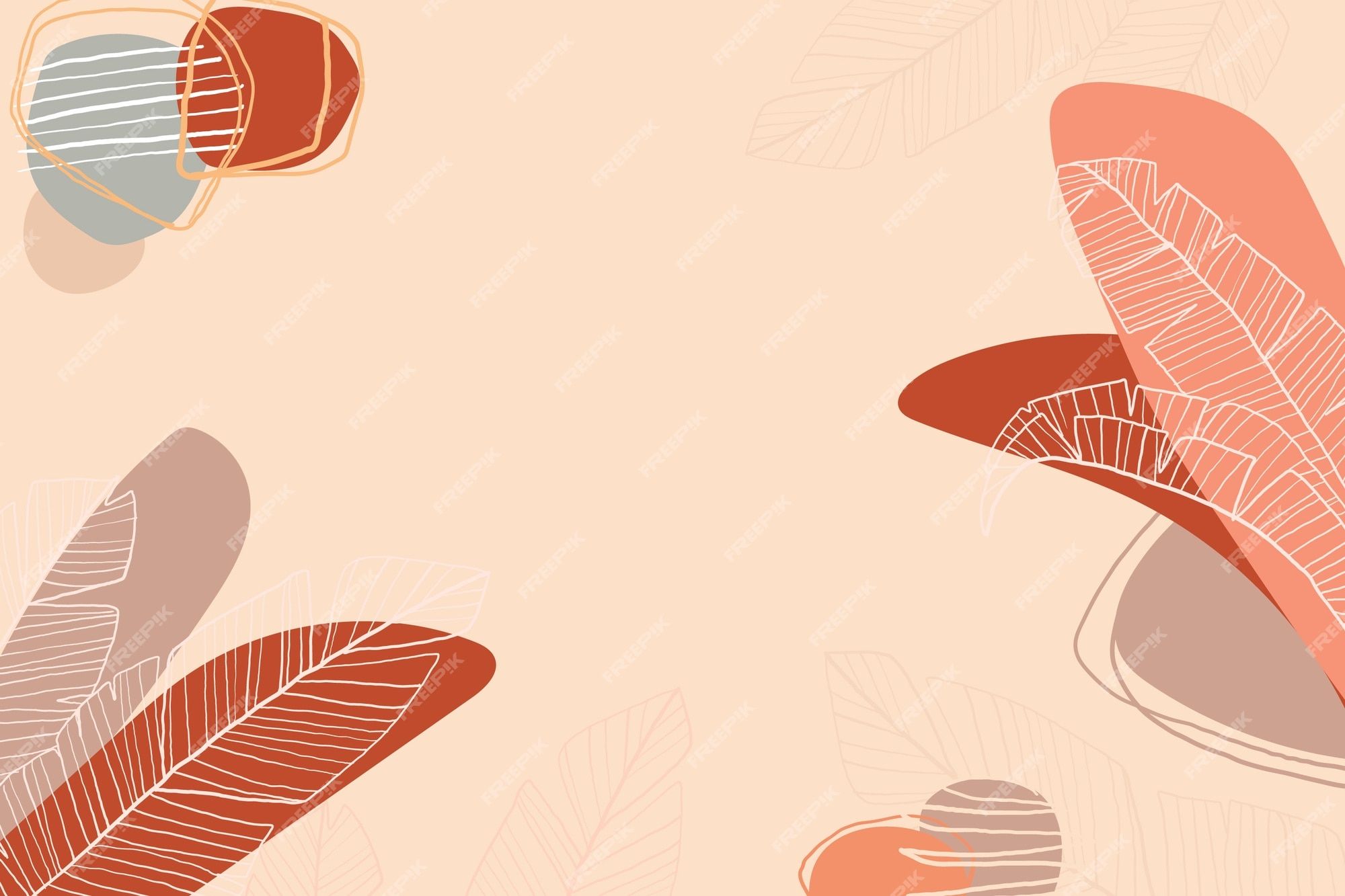 An abstract background with orange and pink leaves - Terracotta