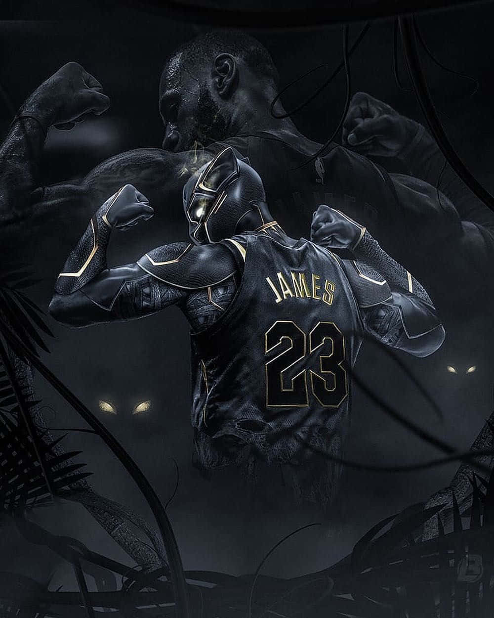 Download LeBron James Black Basketball Aesthetic Wallpaper