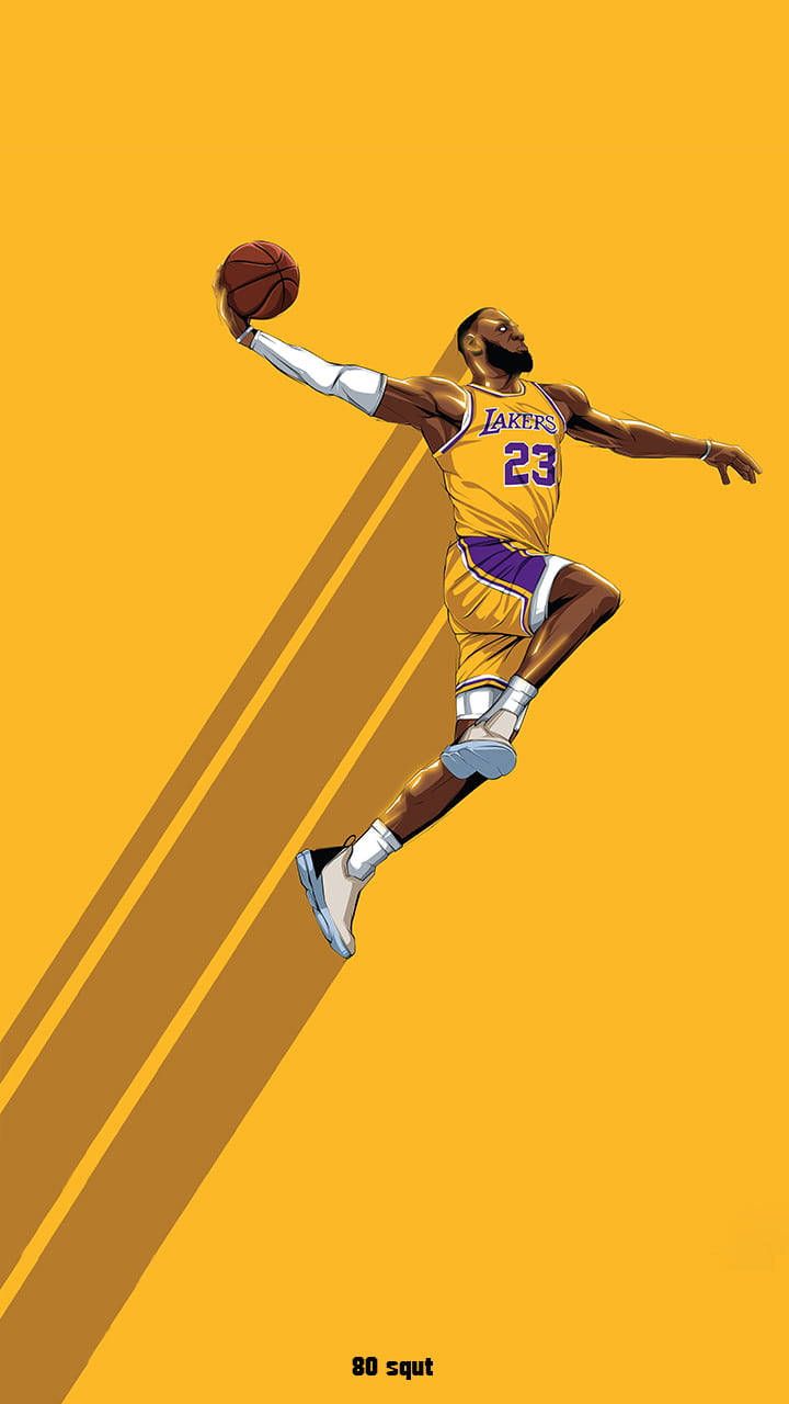 Download Lebron Basketball Dunk Vector Art Wallpaper