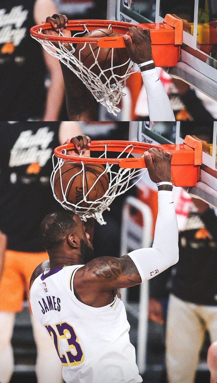 The best basketball player in the world, LeBron James, dunks the ball in a game. - Lebron James