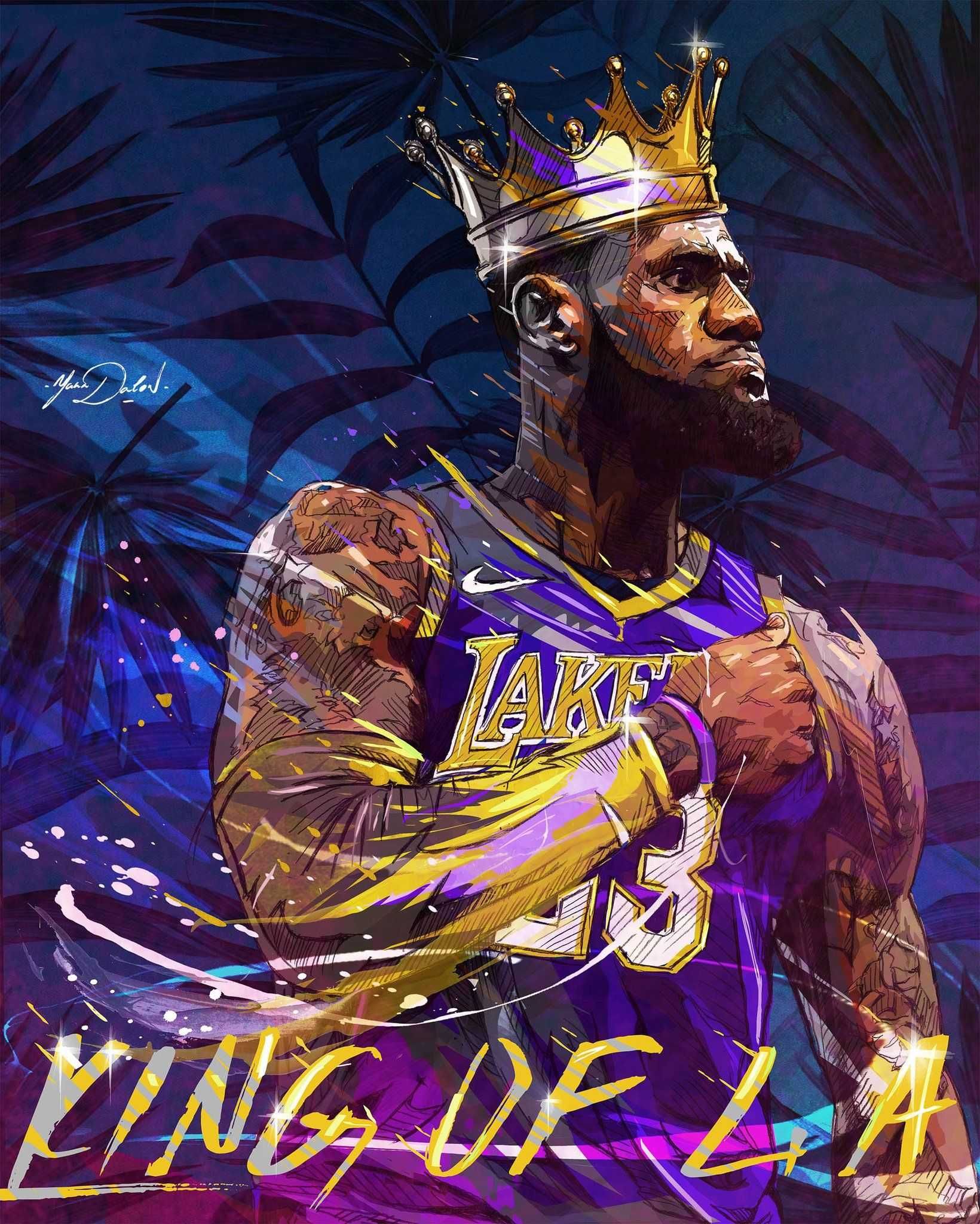 King of L.A. is a piece that celebrates the return of LeBron James to the Lakers. - Lebron James