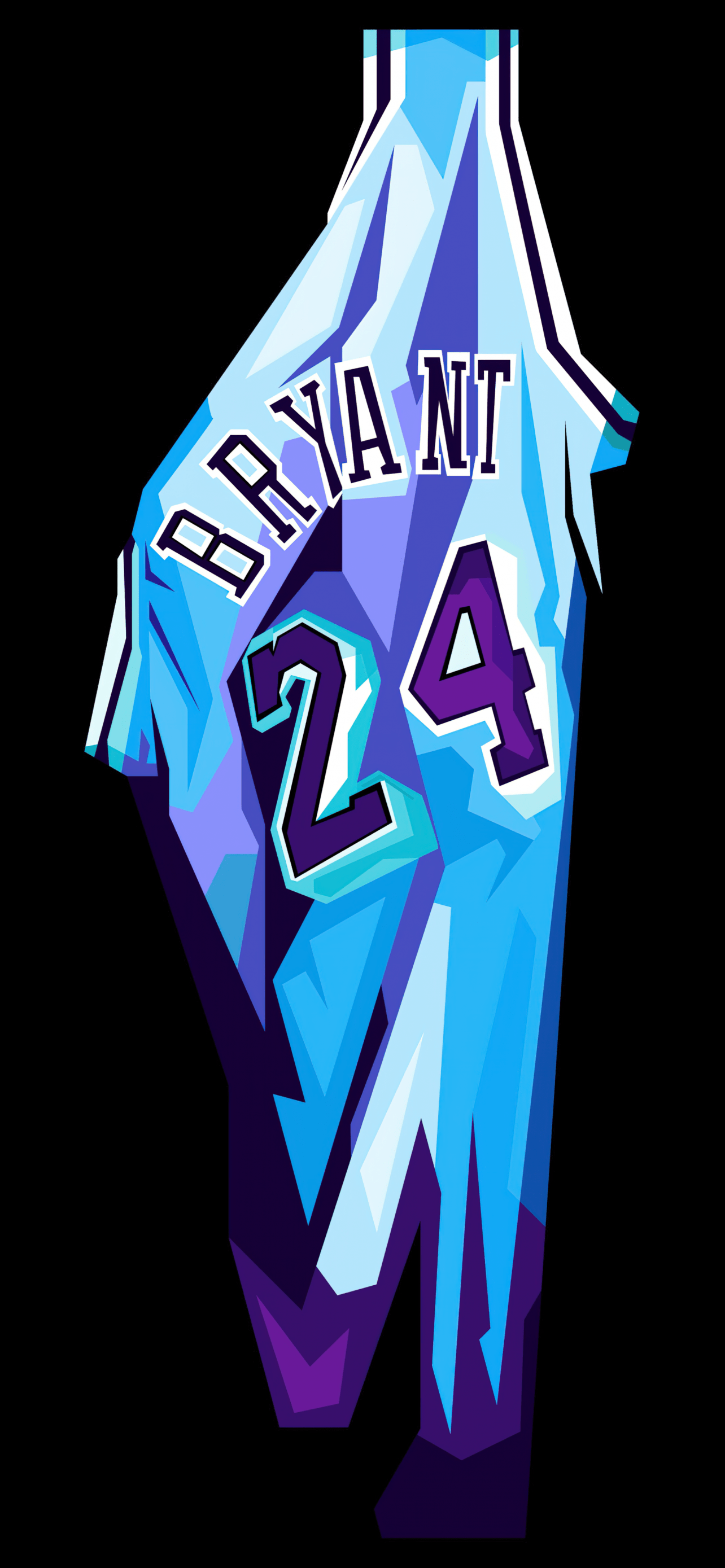 A geometrically designed basketball jersey with the number 24 on the back. - Kobe Bryant