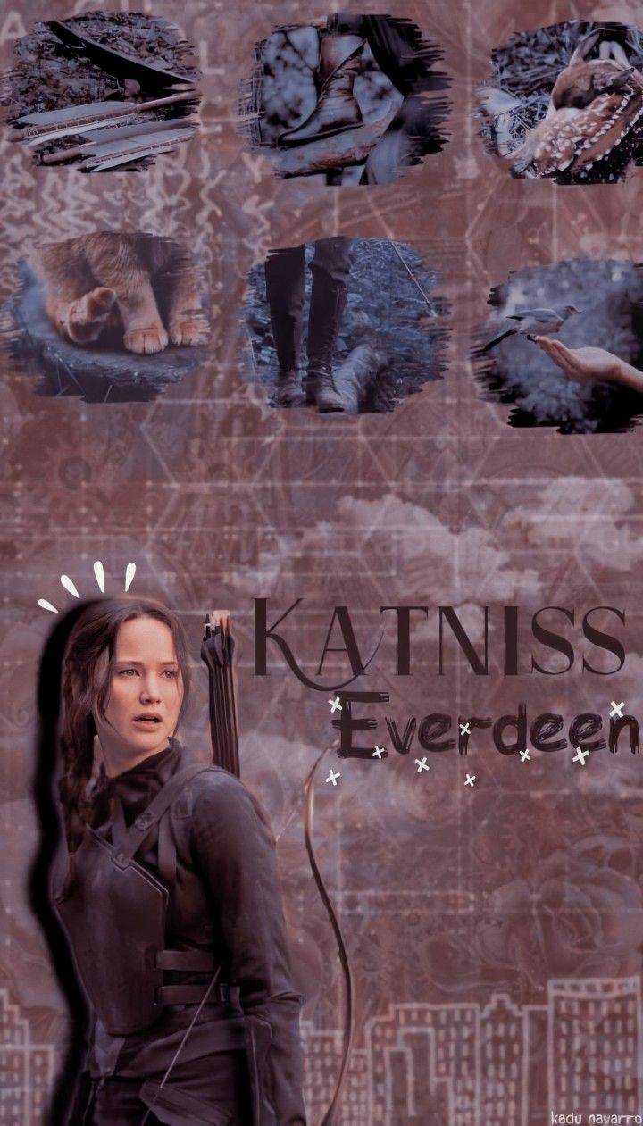 A collage of Katniss Everdeen from the Hunger Games movies. - Jennifer Lawrence