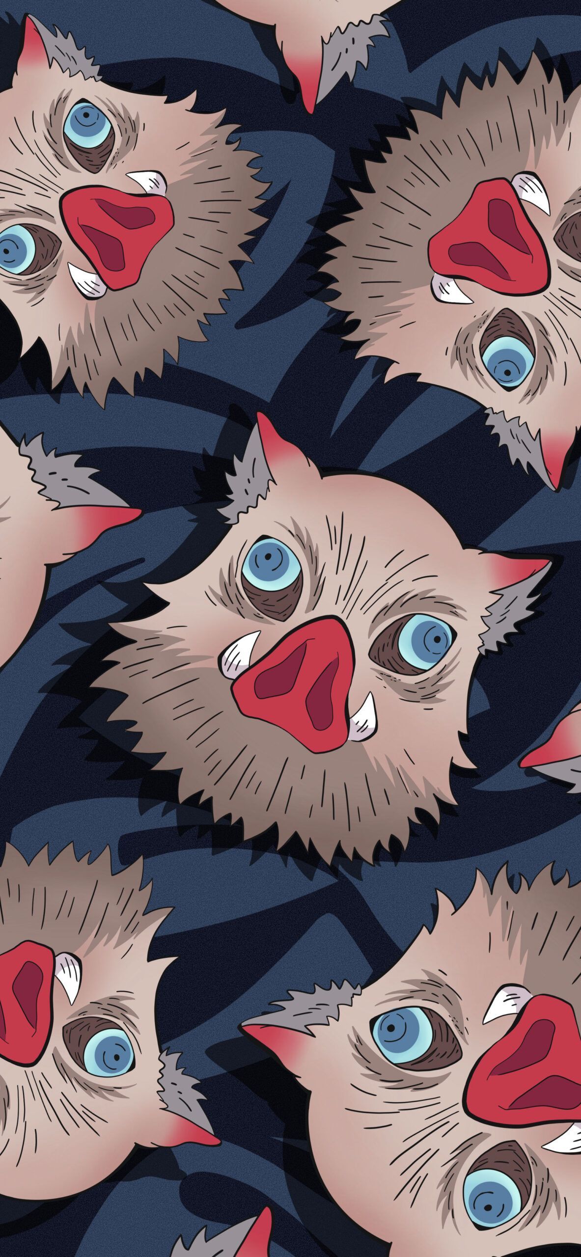 A pattern of cats with big eyes - Demon Slayer