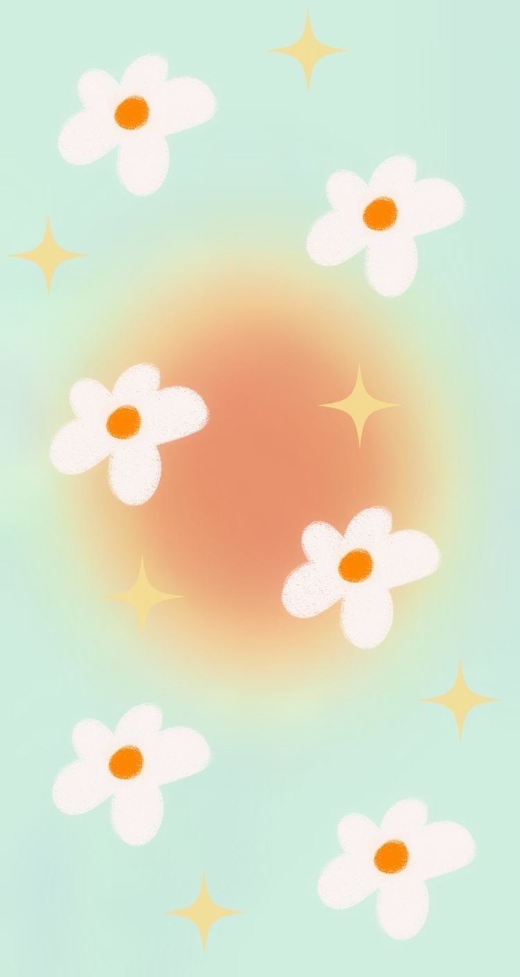 A picture of white flowers on an orange background - Flower