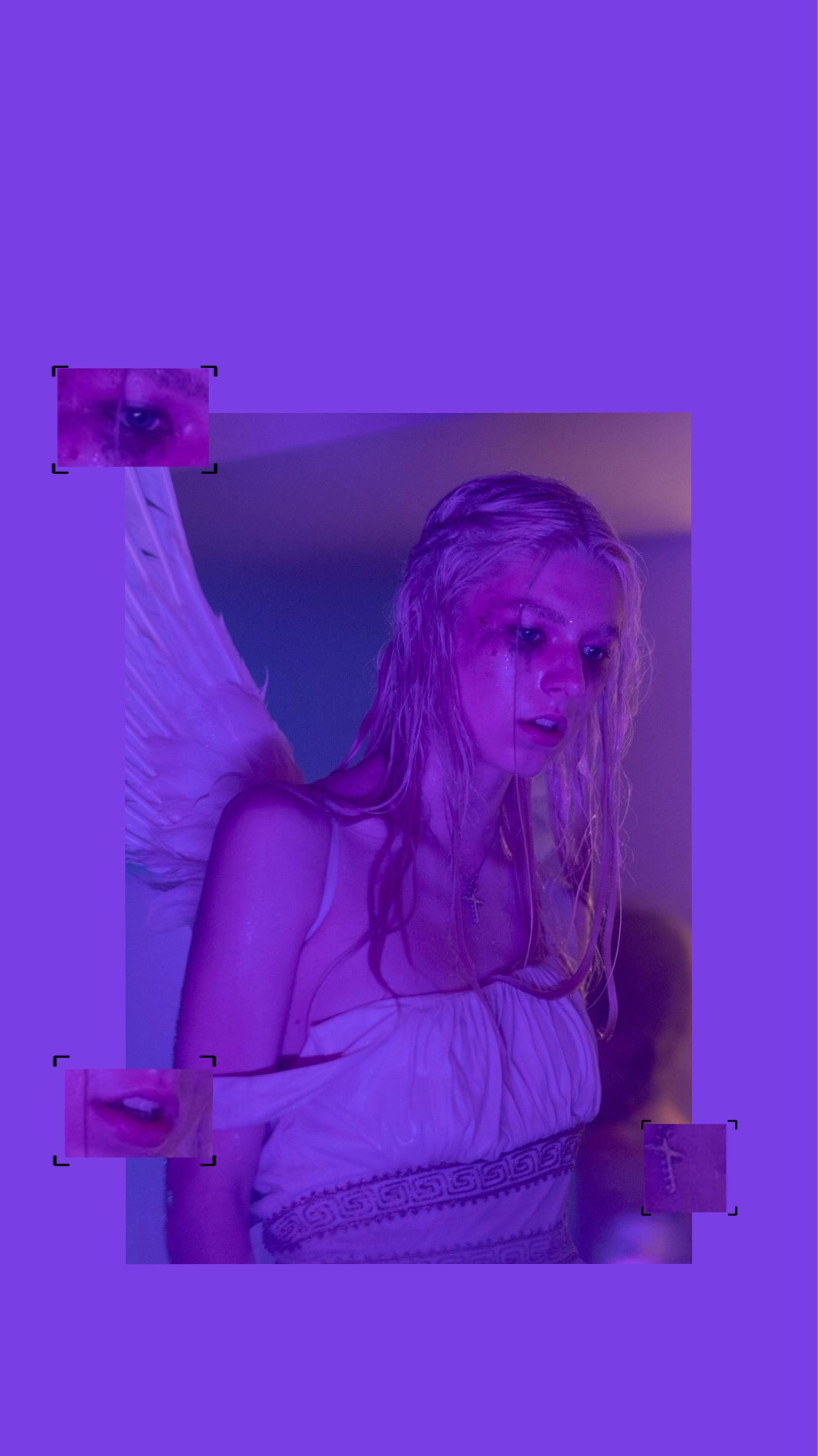 A purple poster with an angel on it - Euphoria