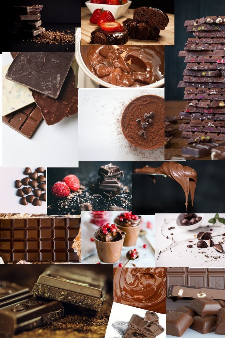 A collage of chocolate and candy pictures - Chocolate