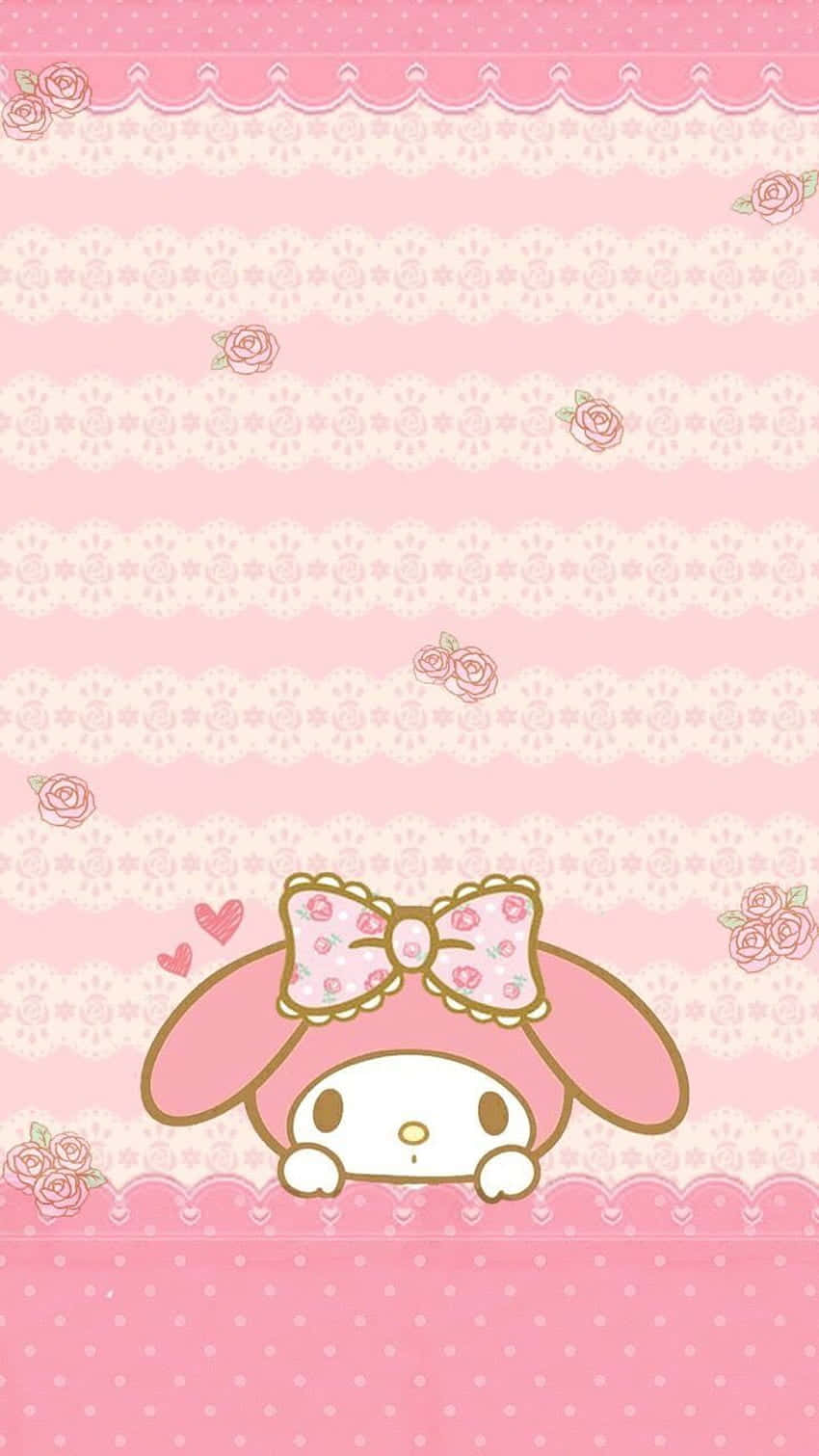 Download Cute My Melody Pink Aesthetic Poster Wallpaper