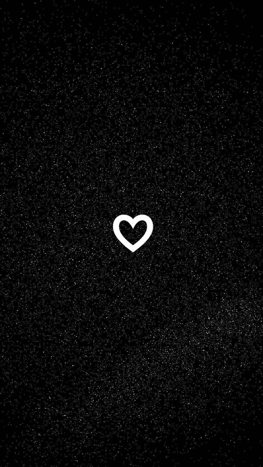 A white heart on a black background - Heart
