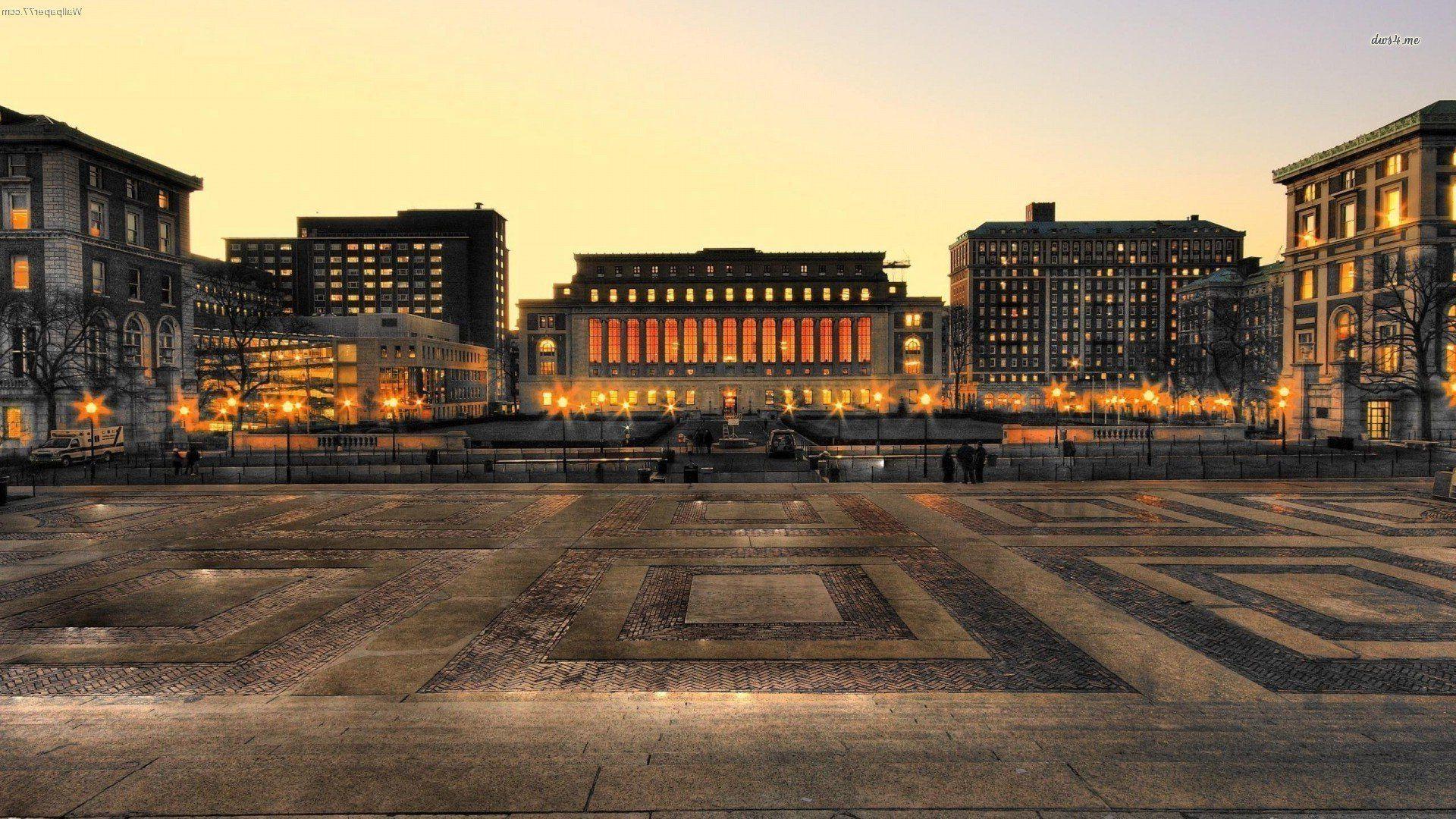 The sun sets over the Columbia University campus - Columbia University