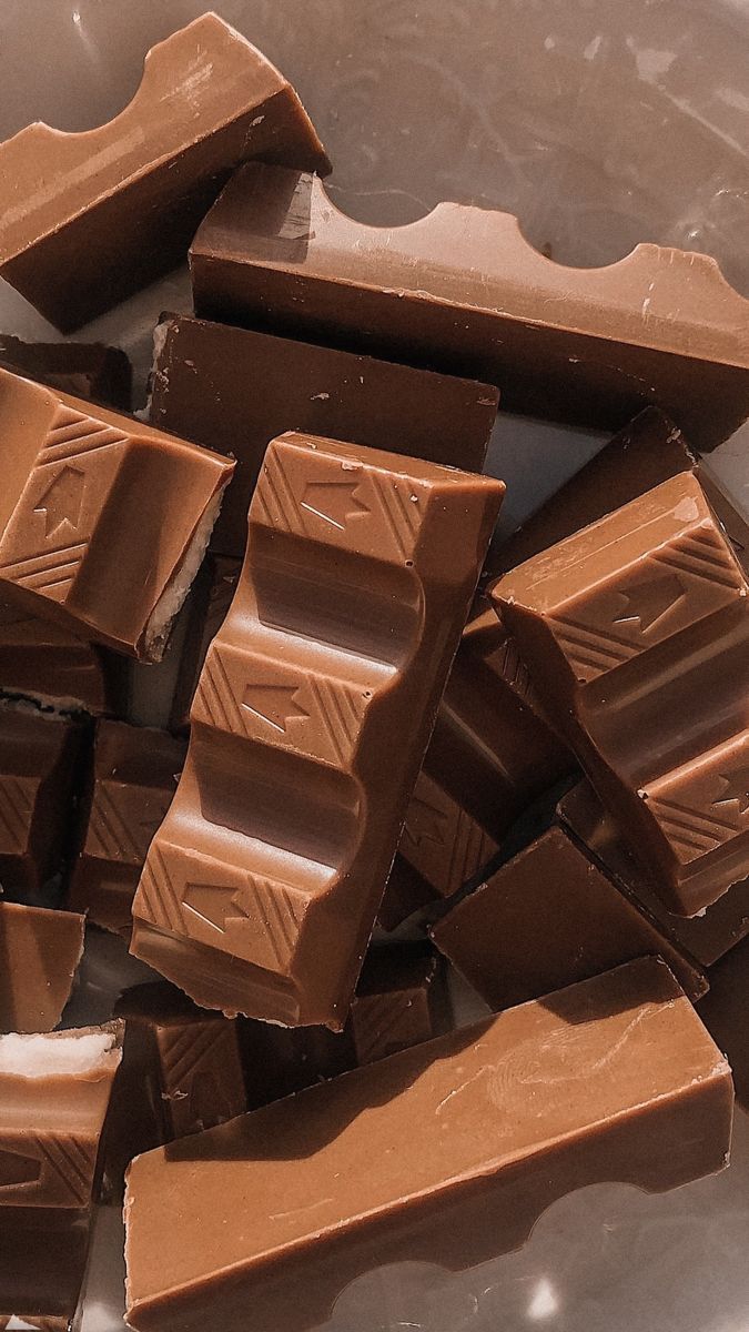 A bowl of chocolate bars in the shape - Chocolate