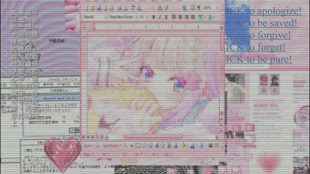 Aesthetic wallpaper with anime girl and a heart - Webcore
