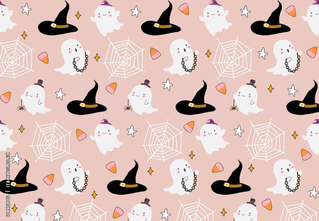 Chic And Preppy Halloween Wallpaper Inspirations : Cute Ghosties & Witch's Hat Wallpaper for Laptop & Desktop I Take You. Wedding Readings. Wedding Ideas
