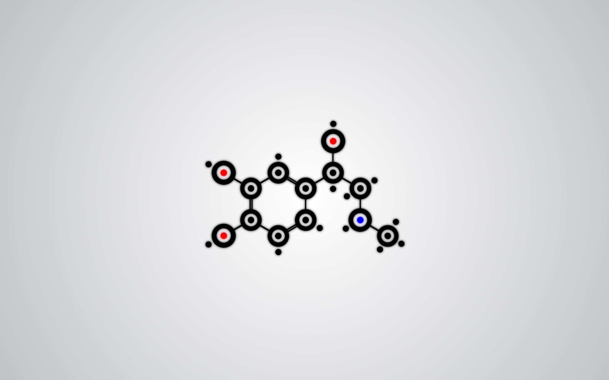 A black molecule on a grey background - Chemistry