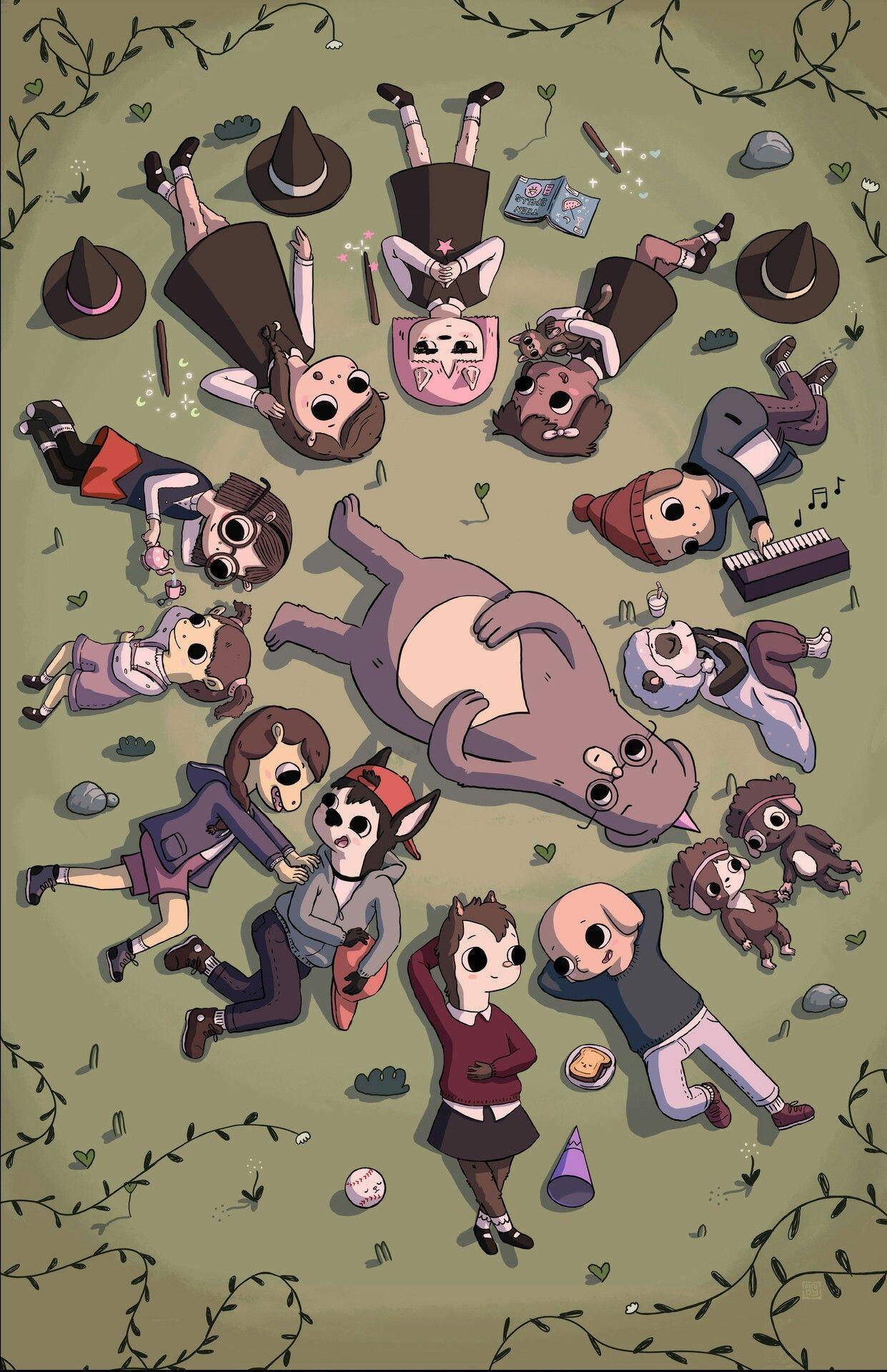 A collection of characters from Over the Garden Wall. - Camping