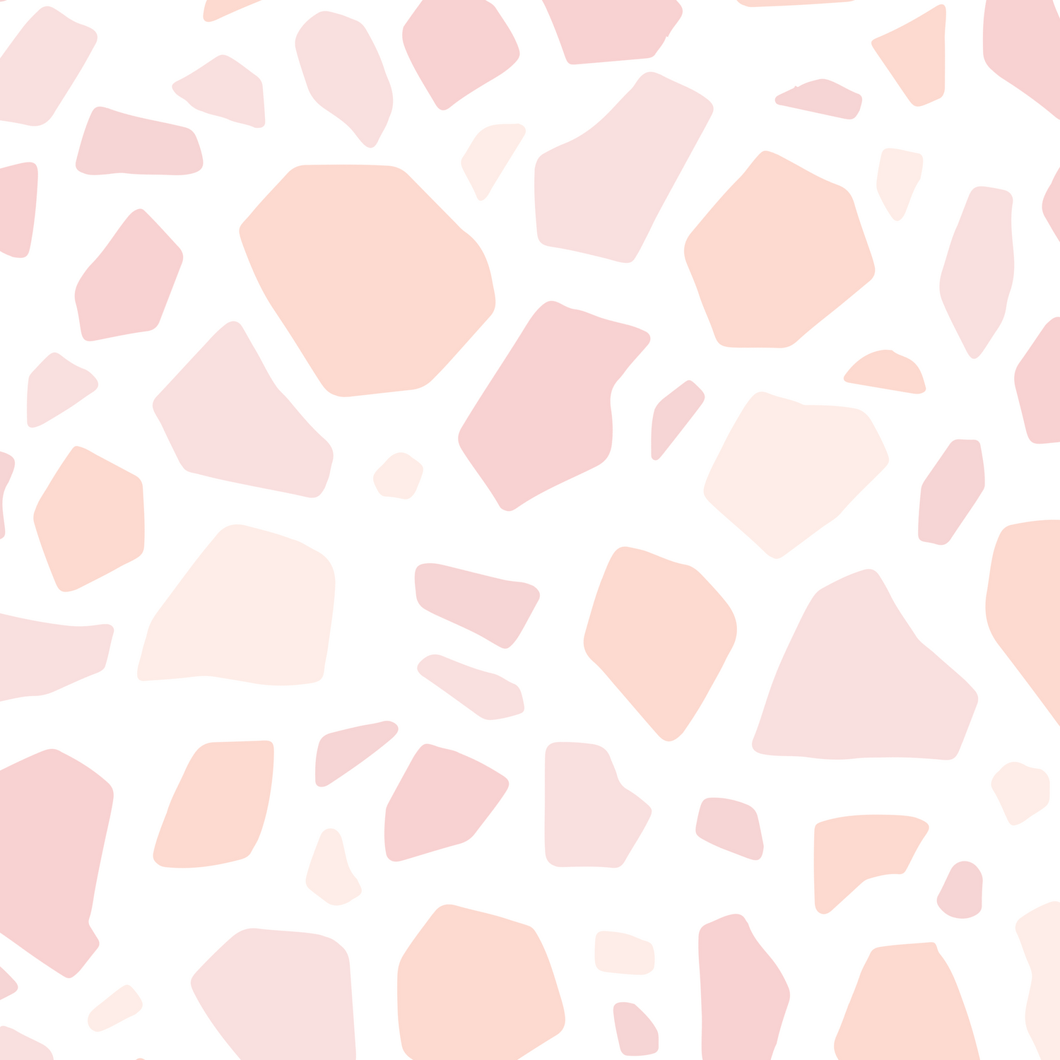 A pink and white pattern of irregular shapes - Terrazzo