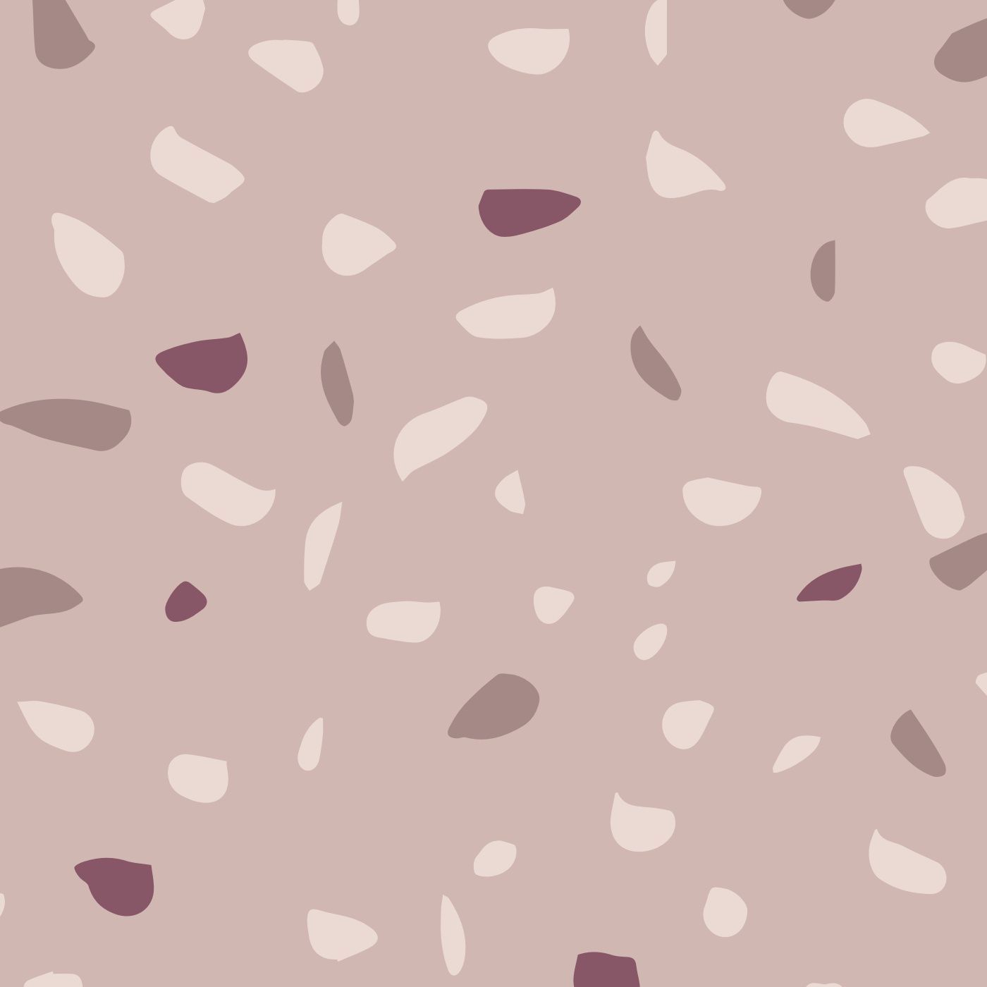 A terrazzo pattern in pink, purple and beige on a pink background - Terrazzo