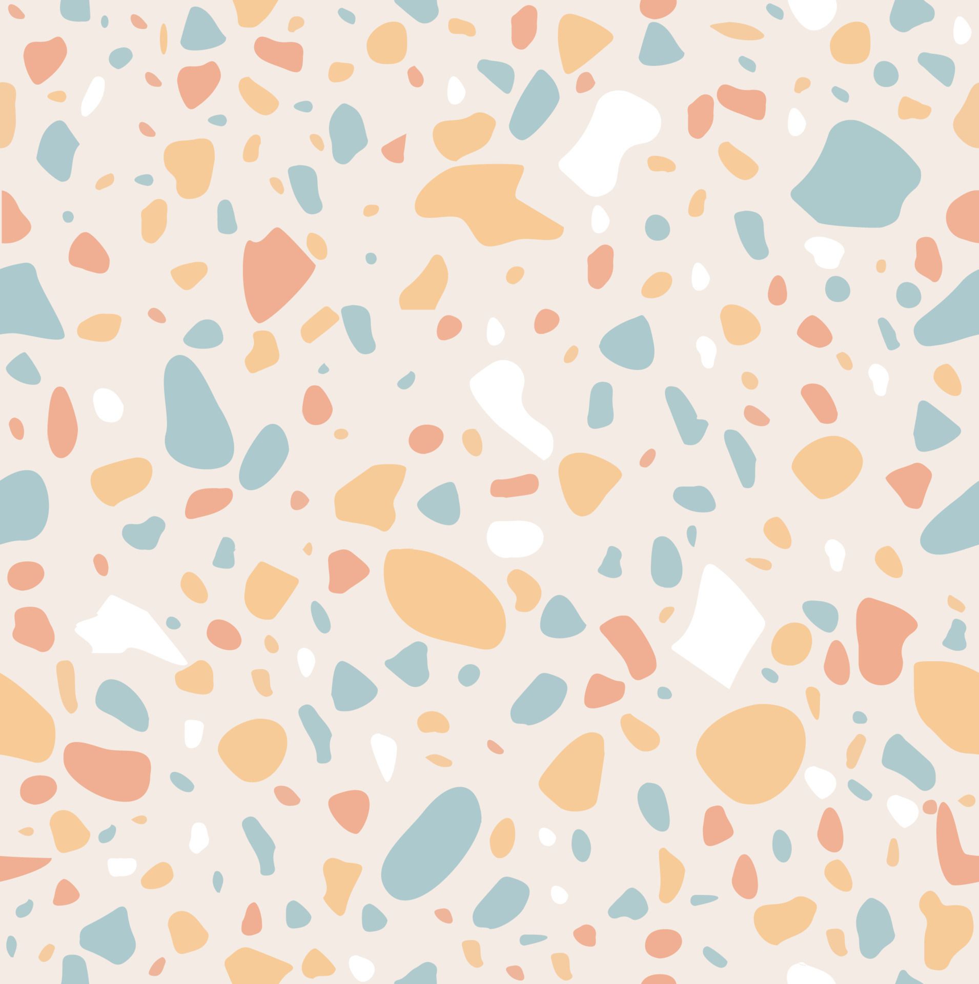 A pattern of irregular shapes in pastel colors - Terrazzo