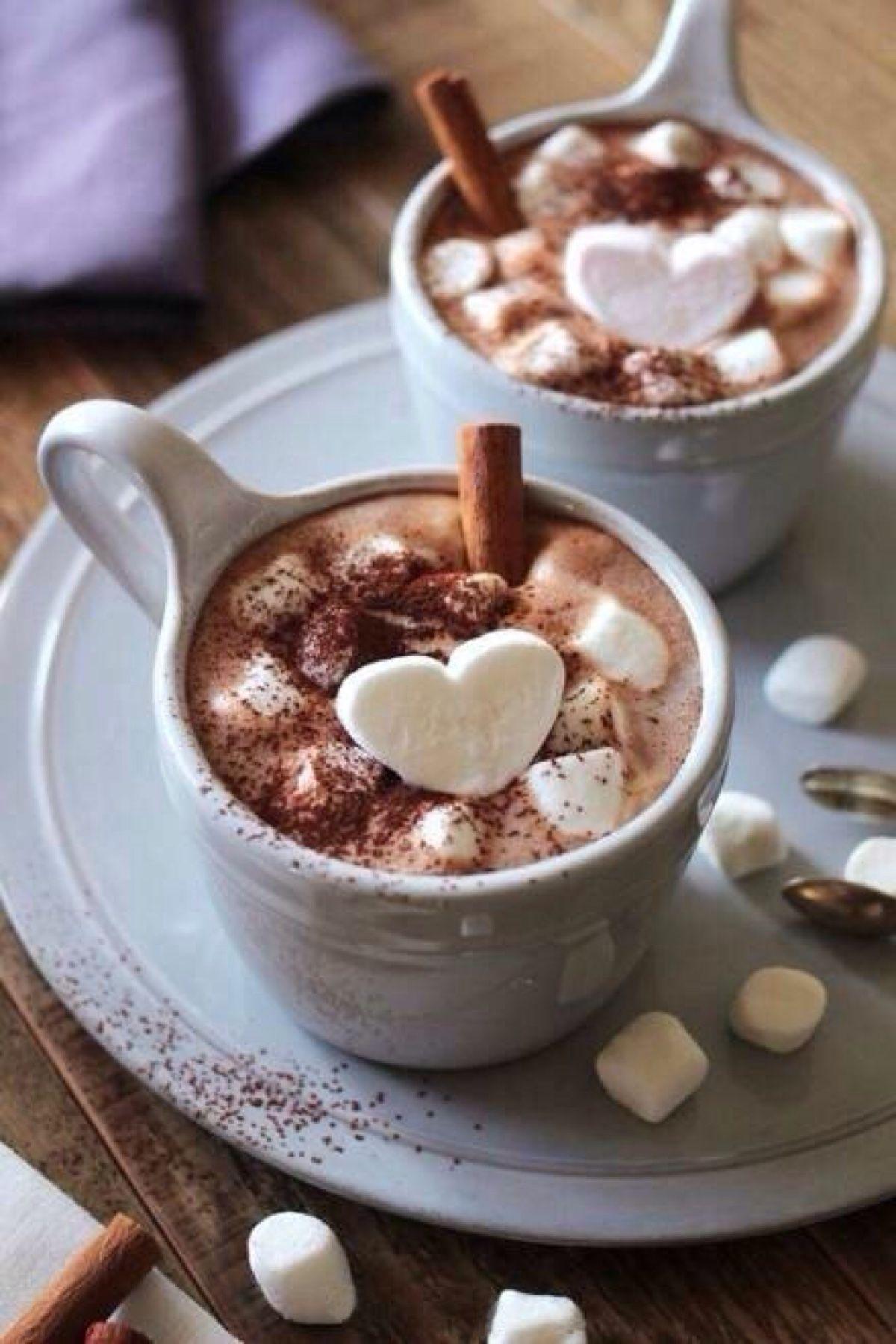 A cup of hot chocolate with marshmallows and cinnamon - Chocolate