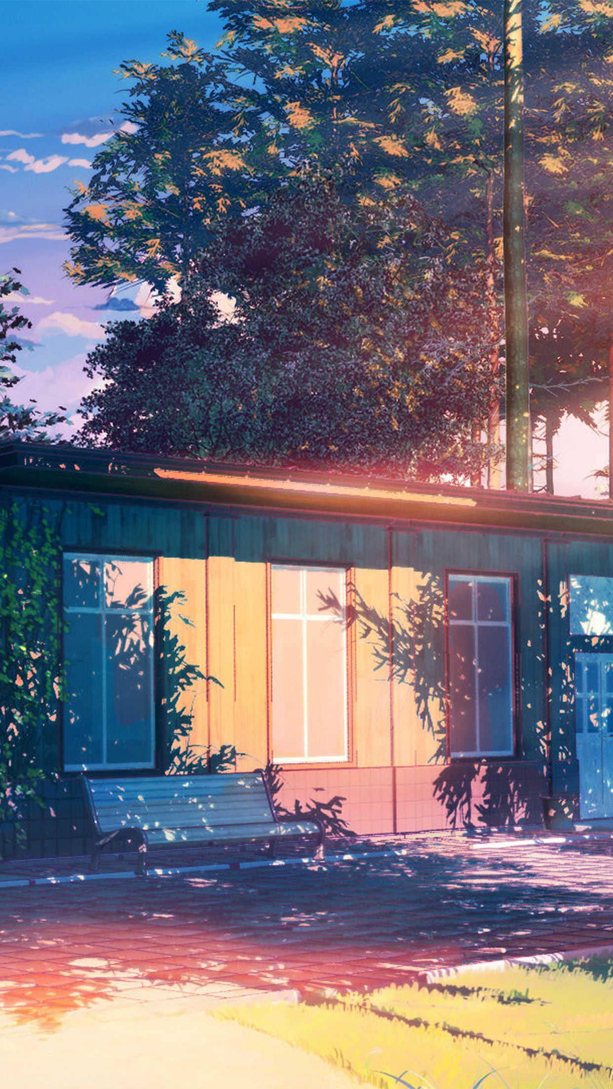 Aesthetic anime house in the forest wallpaper - Camping