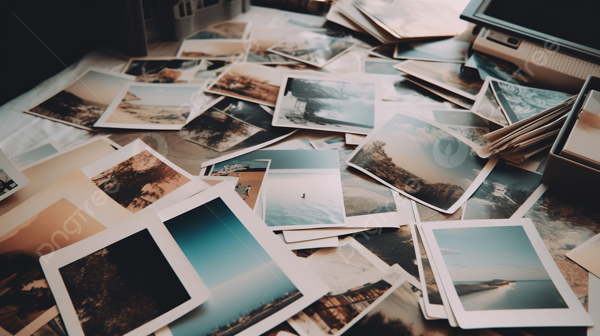 Pile Of Photo On A Table Background, Aesthetic Polaroid Picture Background Image And Wallpaper for Free Download
