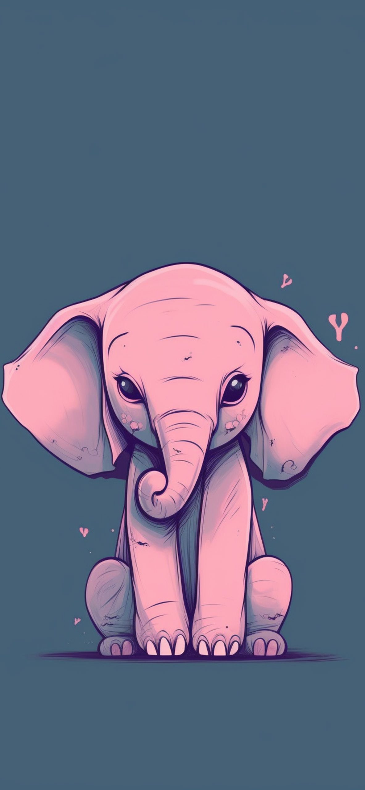 A pink baby elephant with a blue background - Elephant