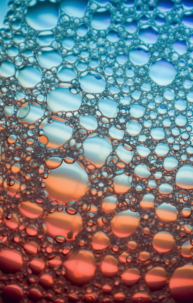 Colorful bubbles, aesthetic, drops, macro, graphy, rain, red, vintage, HD phone wallpaper