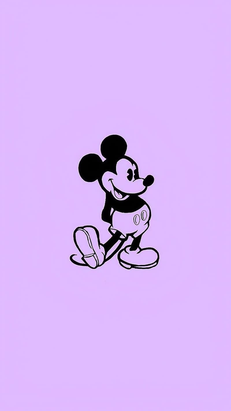 Cute Purple Mickey Mouse, cute purple, cute mickey mouse, aesthetic mickey mouse, HD phone wallpaper