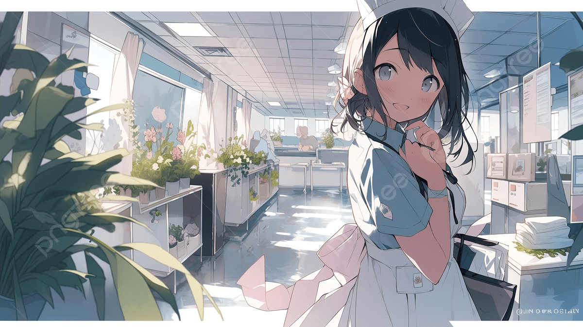 The Anime Nurse Is Alone In The Hospital Background, Nurse Picture Aesthetic Background Image And Wallpaper for Free Download