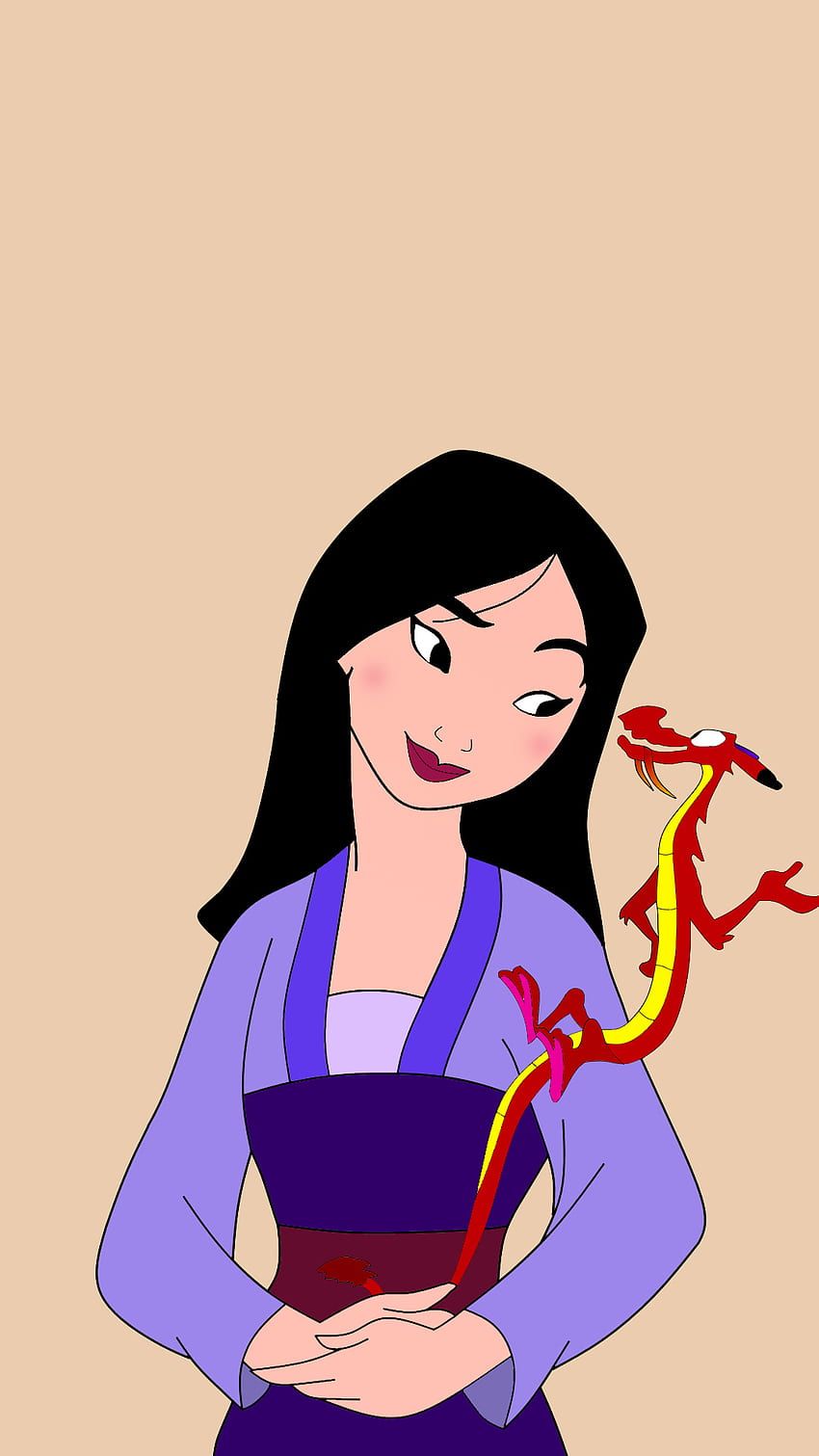 Mulan, pretty, cartoon, disney, princess, dragon HD phone wallpaper