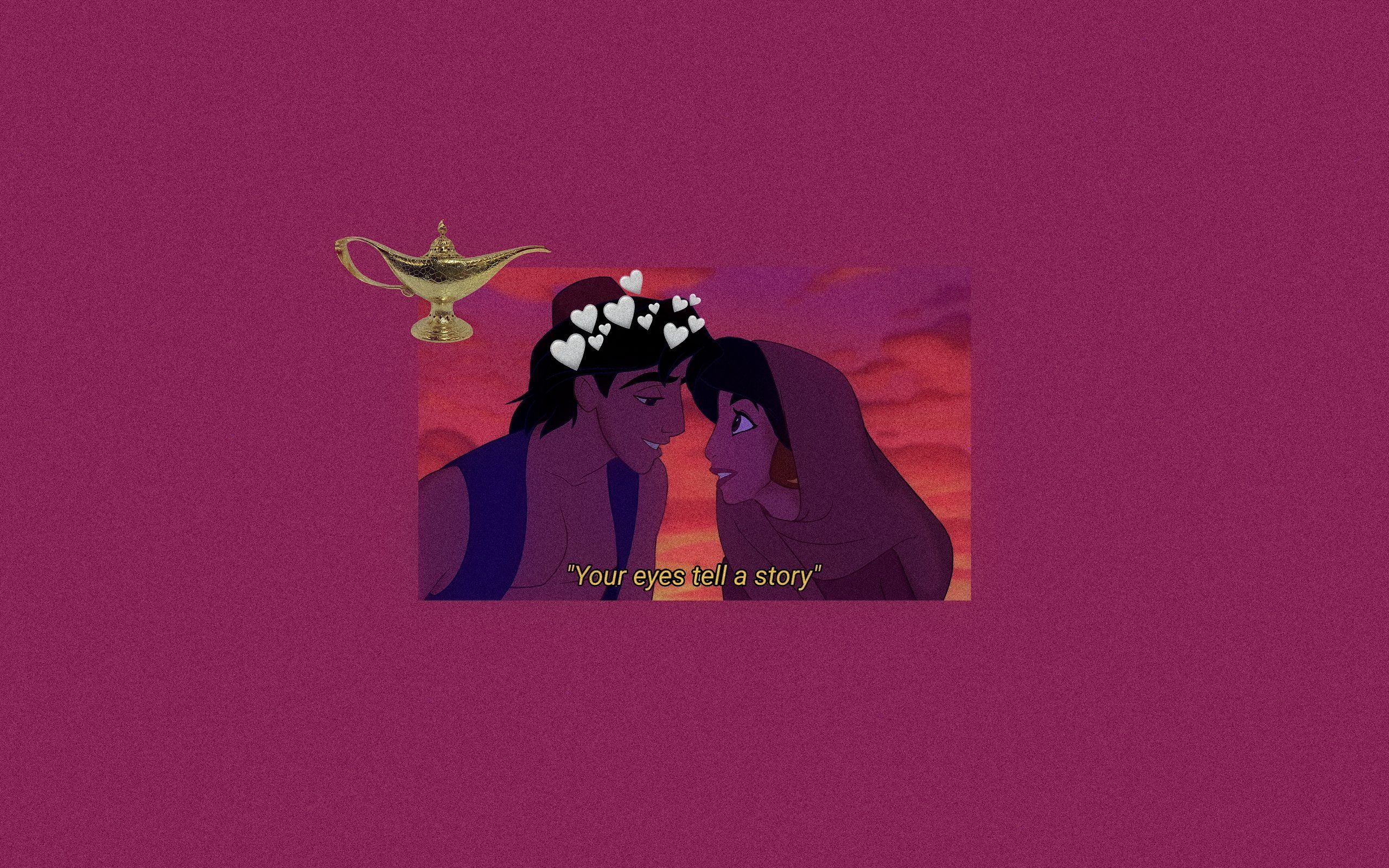 Wallpaper of aladdin and jasmine from the disney movie aladdin - Mulan