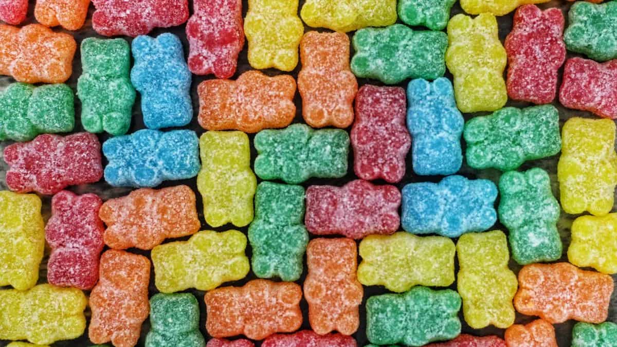 A pile of sour gummy bears - Candy