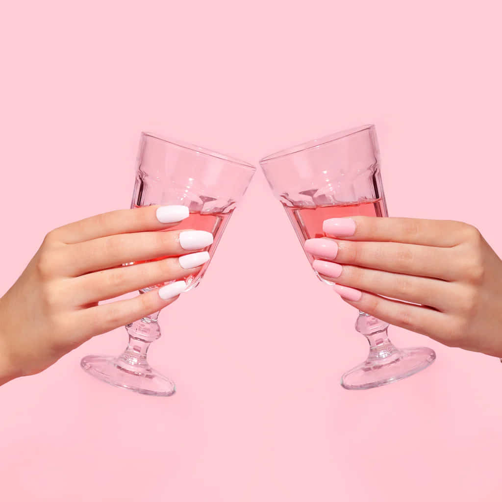 Download Caption: Elegant Pink Champagne Celebration Wallpaper