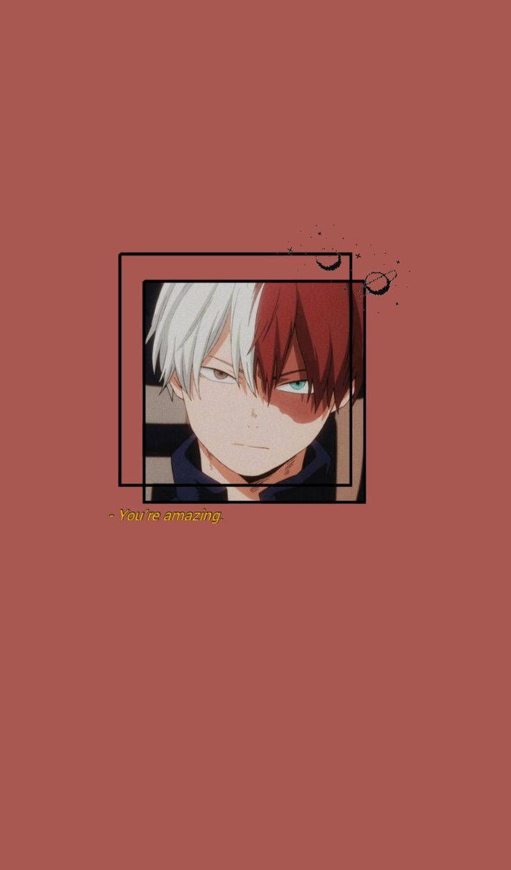 Download Aesthetic My Hero Academia Todoroki Crimson Red Background Wallpaper