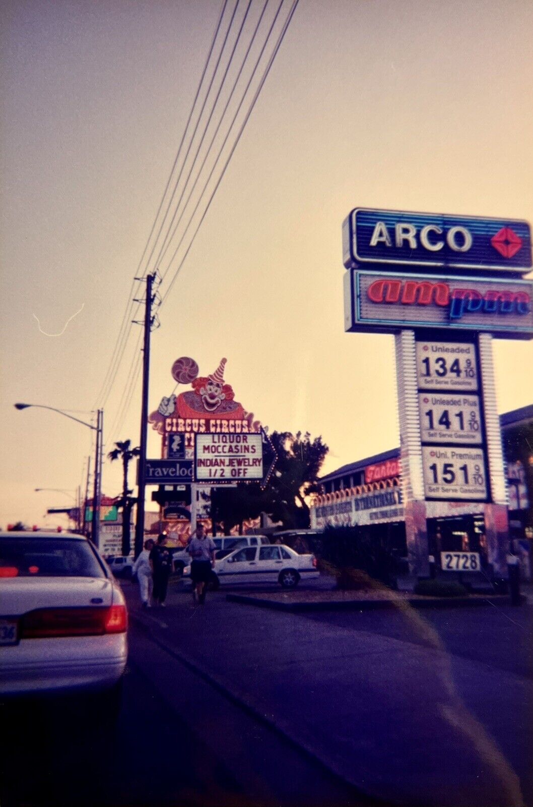 ARCo Gas Station Circus Circus Casino Las Vegas NV Picture Vintage Photograph