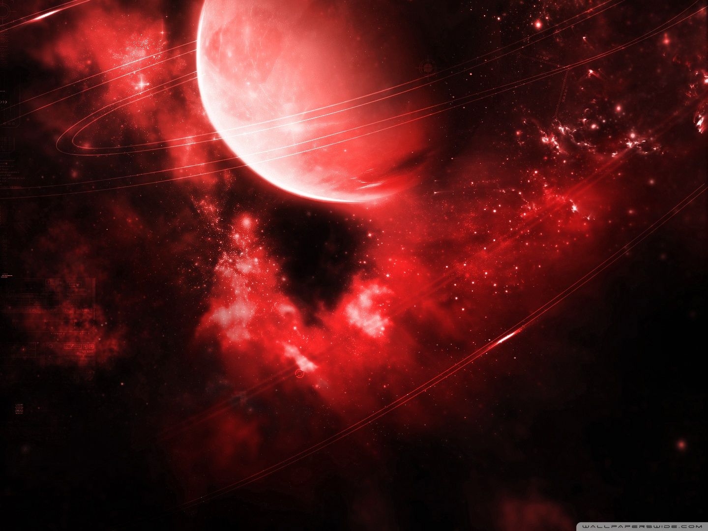 Red planet in the space wallpaper 2560x1600 - Crimson