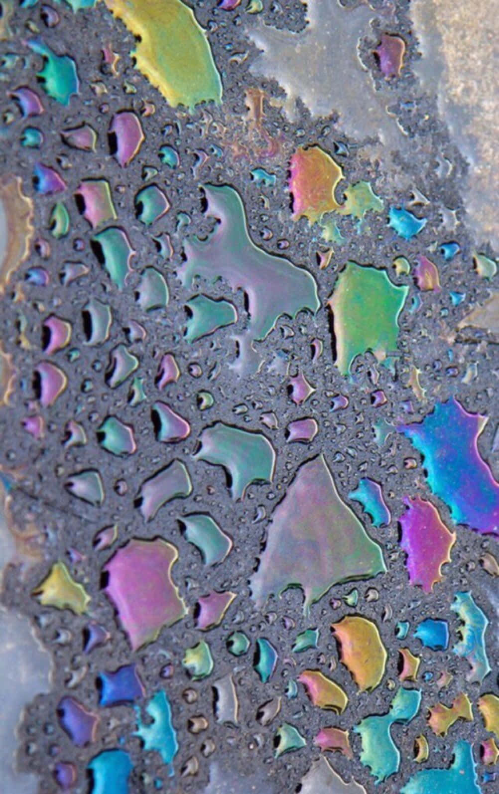 Download Colorful Aesthetic Raindrops On Glass Wallpaper