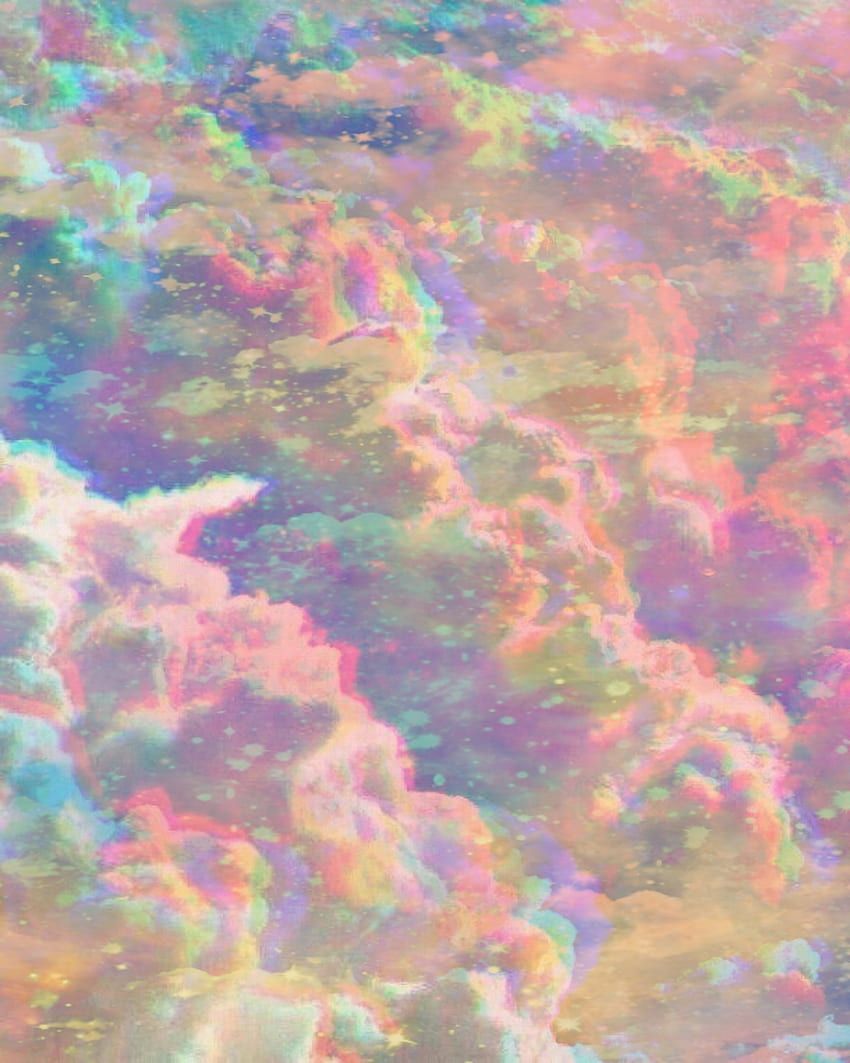 A colorful wallpaper of a sky with clouds - Iridescent