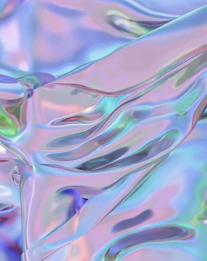 A digital painting of a reflective surface with a pink and blue hue. - Iridescent