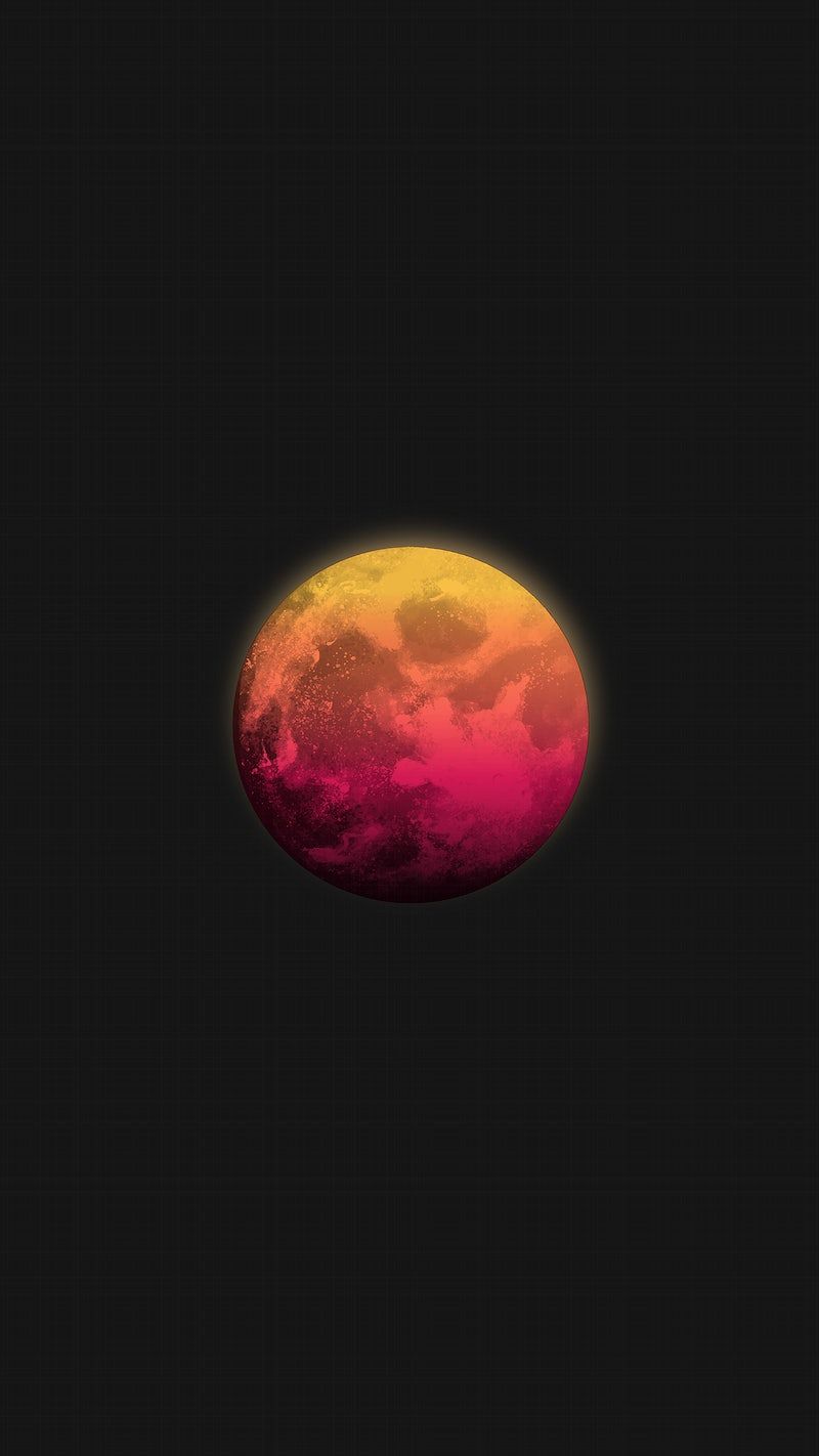 A colorful moon in the black sky - Mars