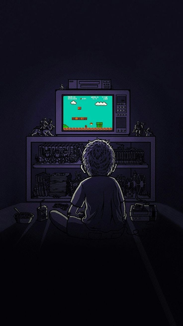A person sitting on the floor in front of a TV playing a video game. - Nintendo