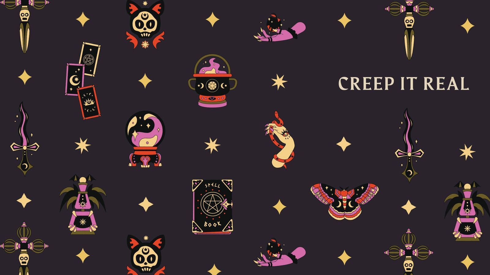 Download Cute Aesthetic Halloween Creep It Real Wallpaper