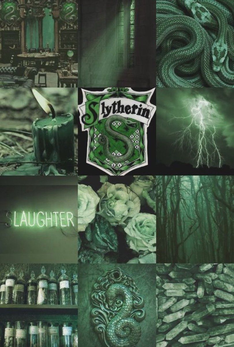 Harry Potter Slytherin aesthetic wallpaper background for phone and desktop. - Slytherin