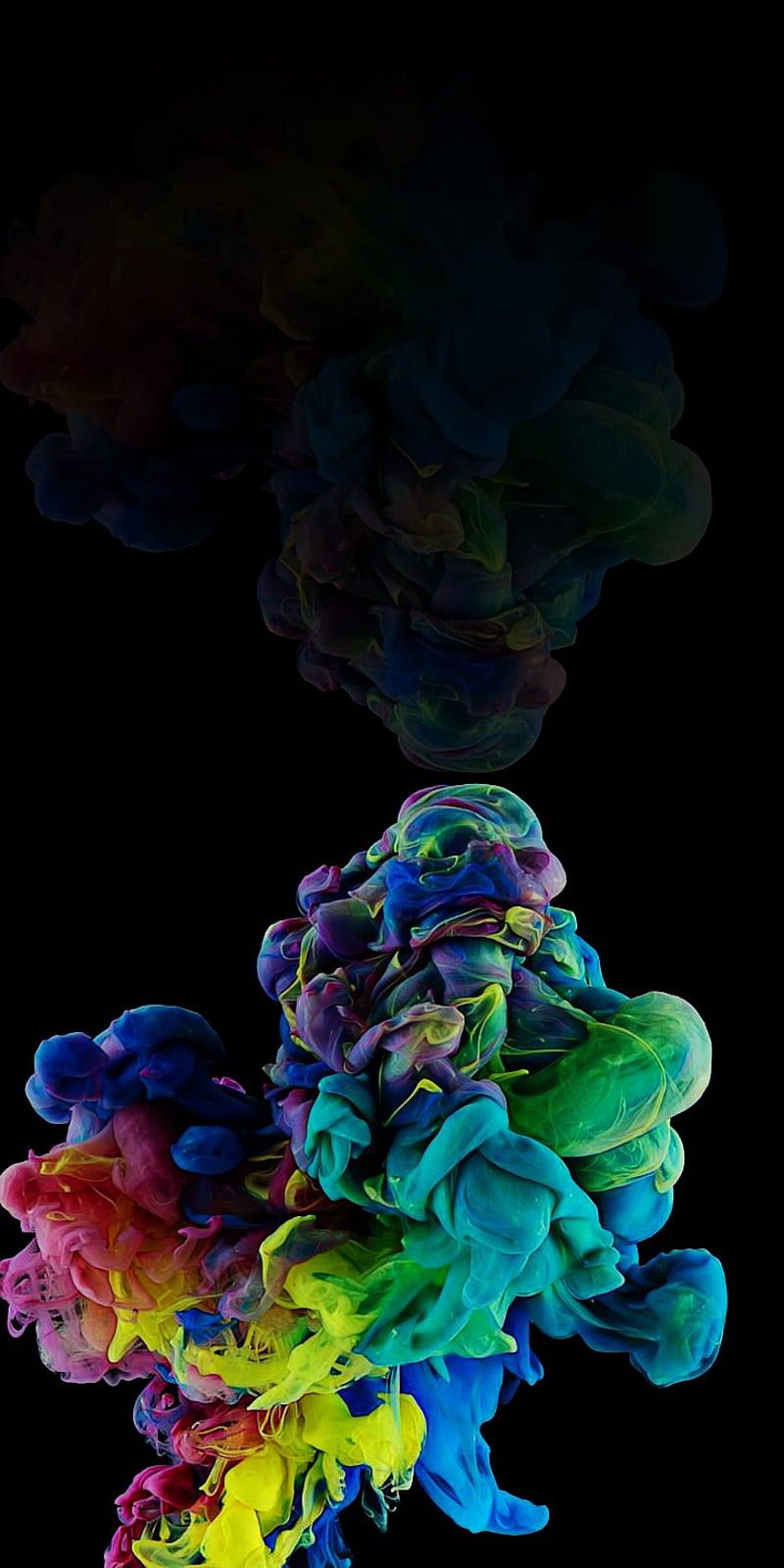 IPhone wallpaper of colorful ink in water against a black background - Psychedelic
