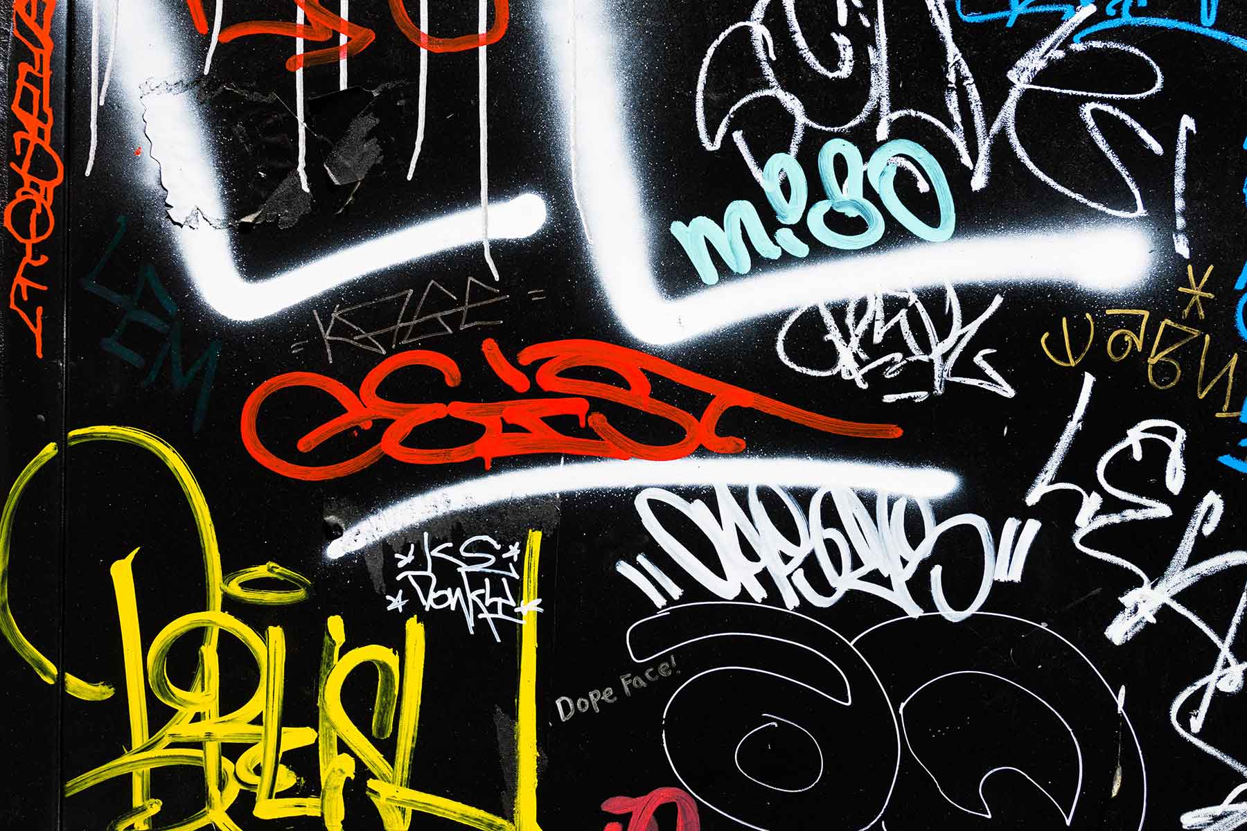 Dark Grunge Graffiti Wall Mural