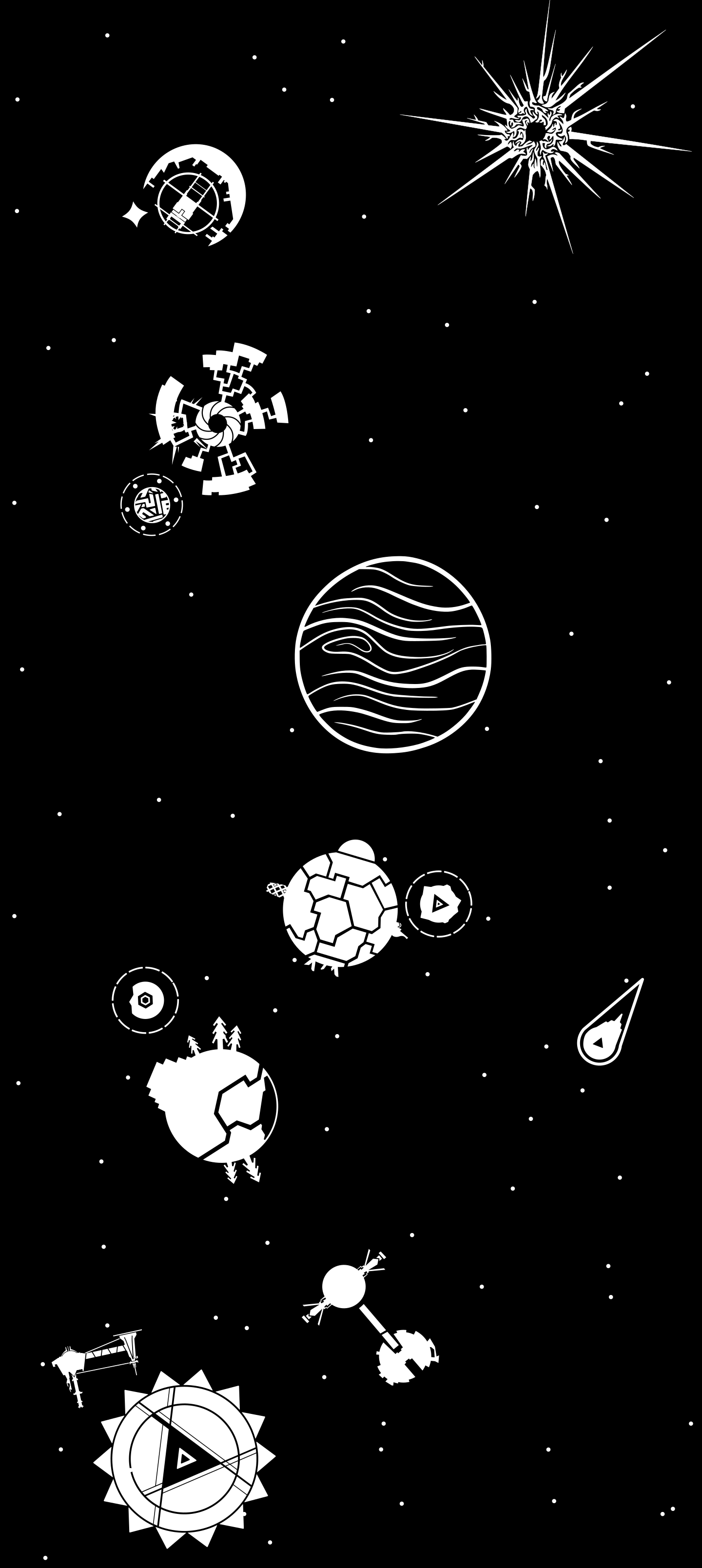 Made a few wallpaper using some planet icons I found on this subreddit