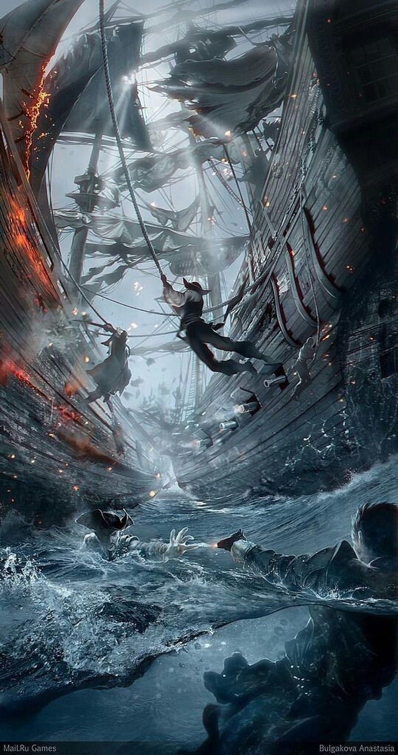 HD pirate ship wallpaper