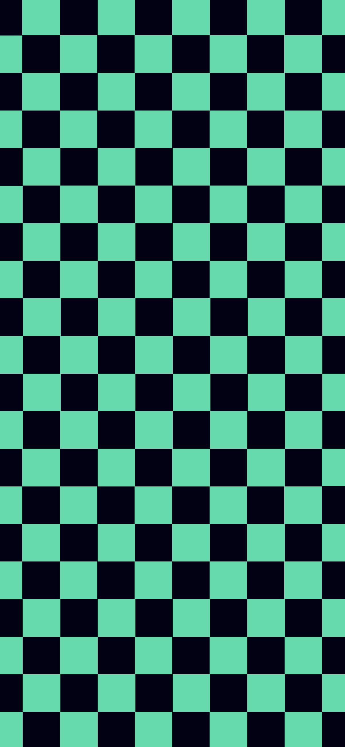 A black and green checkered pattern. - Demon Slayer