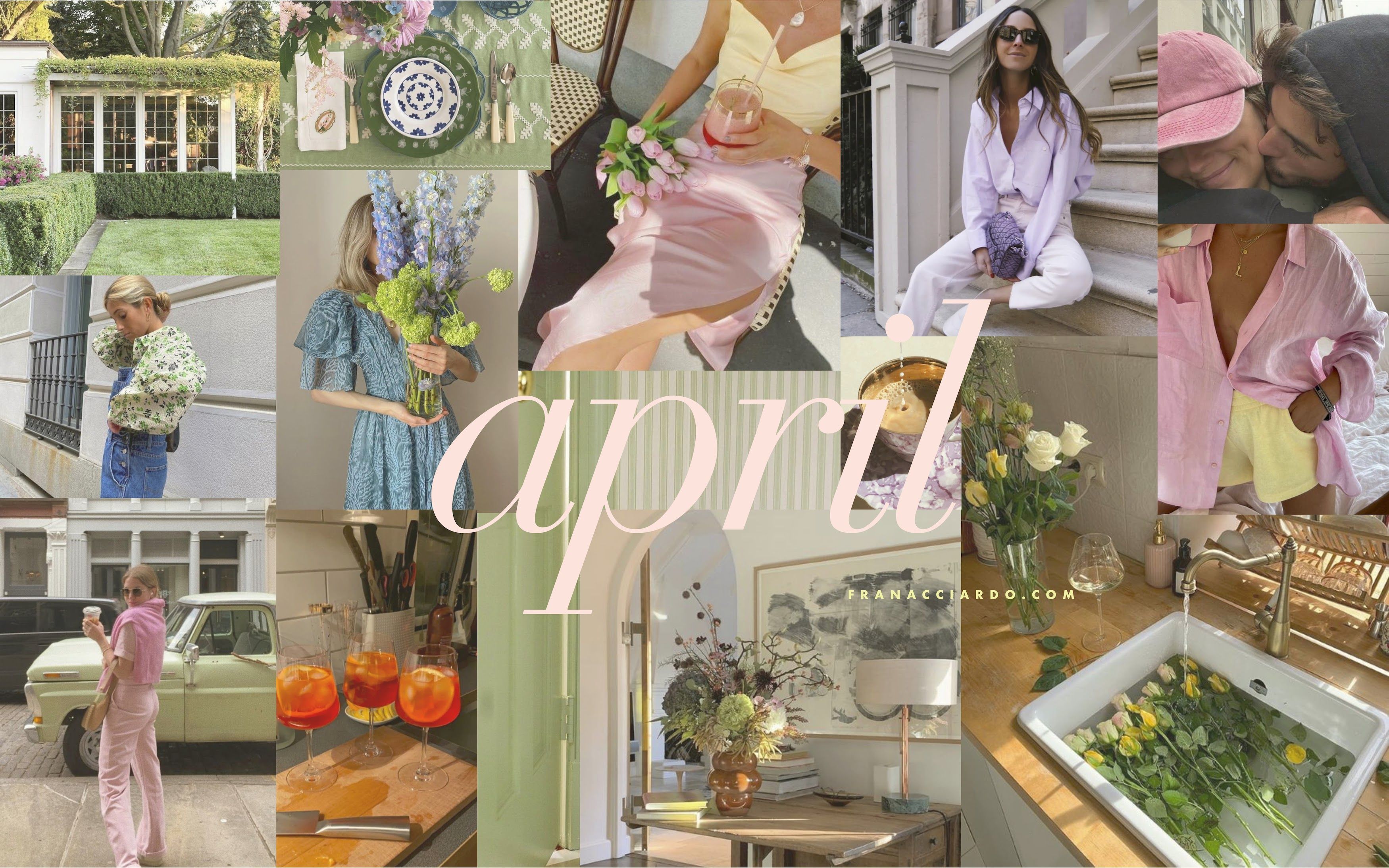 A collage of images from April 2021, including images of flowers, people, and interiors. - April, Easter