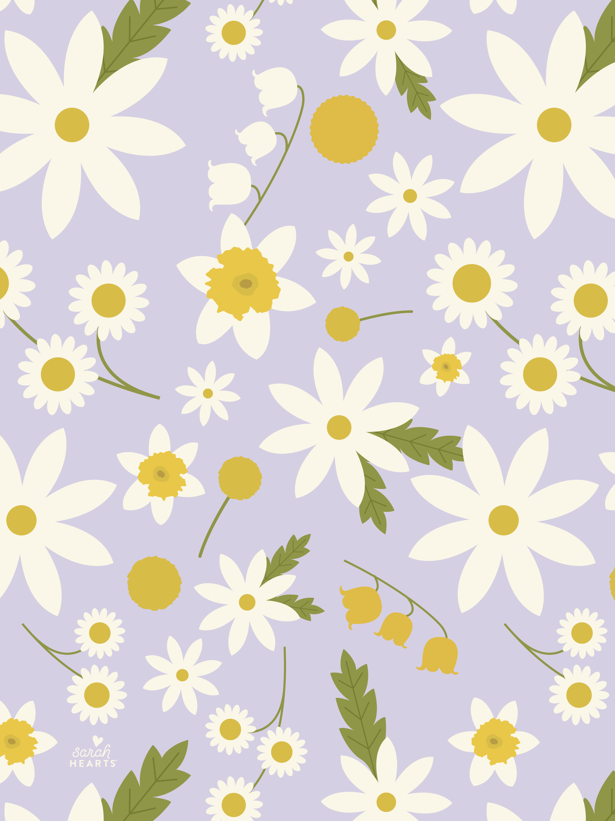 A free phone wallpaper for you! Download this cute floral phone background for your iPhone or Android phone. - April